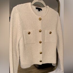 Zara Cream Knit Cardigan with Gold Buttons